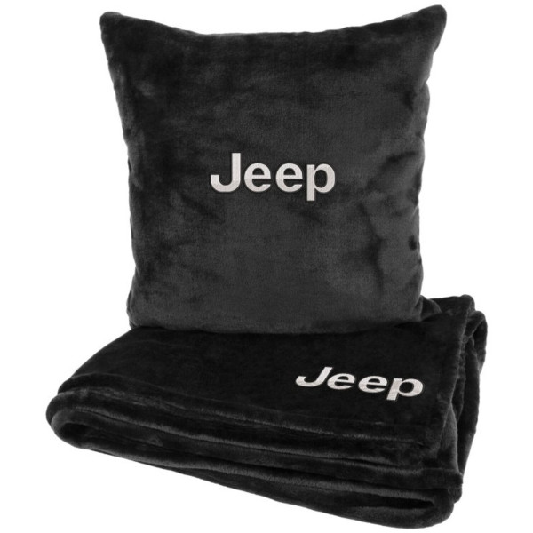 Фото - Набір плед + подушка в авто EVAtech M для Jeep чорні MBLMPSMBV014