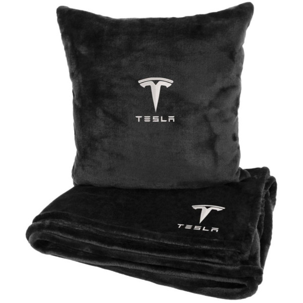 Фото - Набор плед + подушка в авто EVAtech M для Tesla черные MBLMPSMBV040