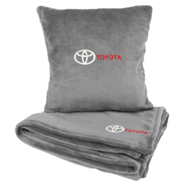 Фото - Набор плед + подушка в авто EVAtech M для Toyota серые MBLMPSMGV031