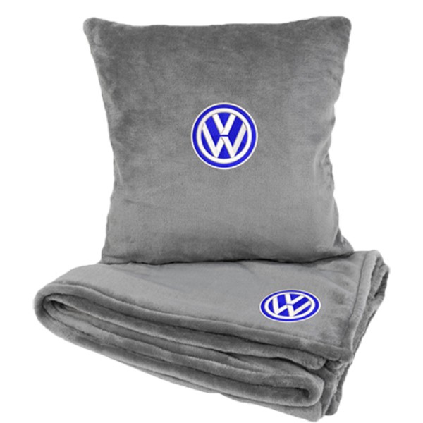 Фото - Набір плед + подушка в авто EVAtech M для Volkswagen сірі MBLMPSMGV033
