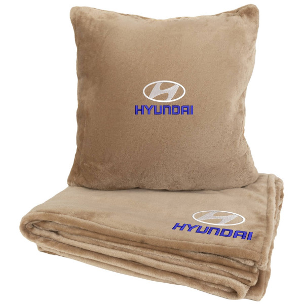 Фото - Набір плед + подушка в авто EVAtech із махри M для Hyundai бежеві MBLMPSMIV013 Фото - Набір плед + подушка в авто EVAtech із махри M для Hyundai бежеві MBLMPSMIV013