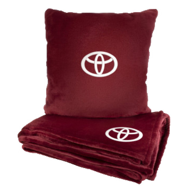 Фото - Набір плед + подушка в авто EVAtech M для Toyota червоні MBLMPSMRV030