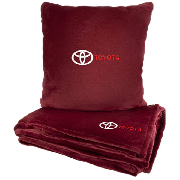 Фото - Набір плед + подушка в авто EVAtech M для Toyota червоні MBLMPSMRV031