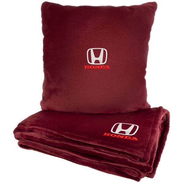 Фото - Набор плед + подушка в авто EVAtech M для Honda красные MBLMPSMRV060