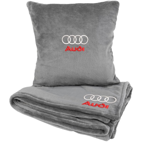 Фото - Набор плед + подушка в авто EVAtech S для Audi серые MBLMPSSGV003