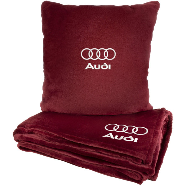 Фото - Набор плед + подушка в авто EVAtech S для Audi красные MBLMPSSRV095