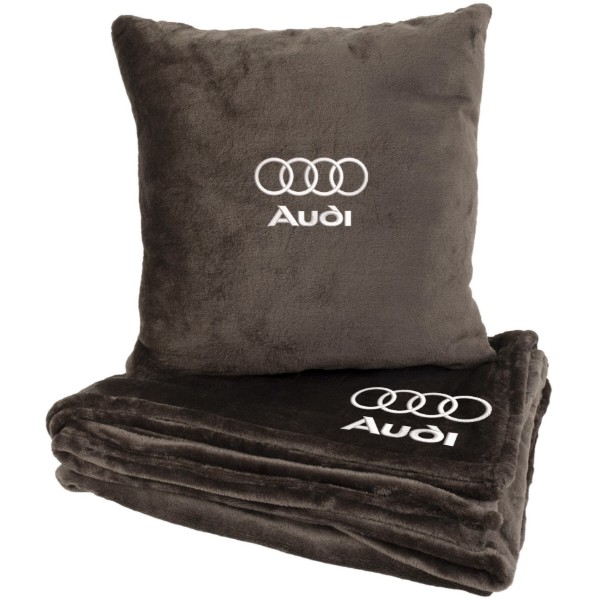 Фото - Набір плед + подушка в авто EVAtech S для Audi коричневі MBLMPSSZV095