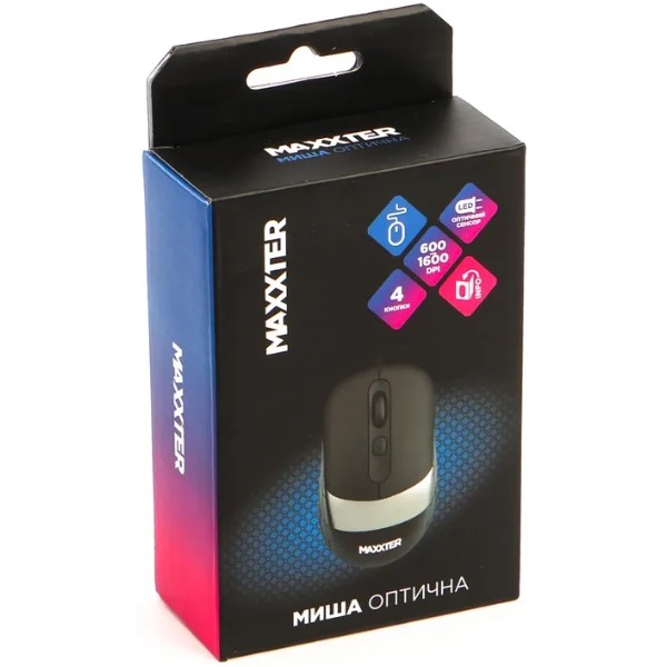 Фото - Миша дротова Maxxter Mc-4B02-B Black USB