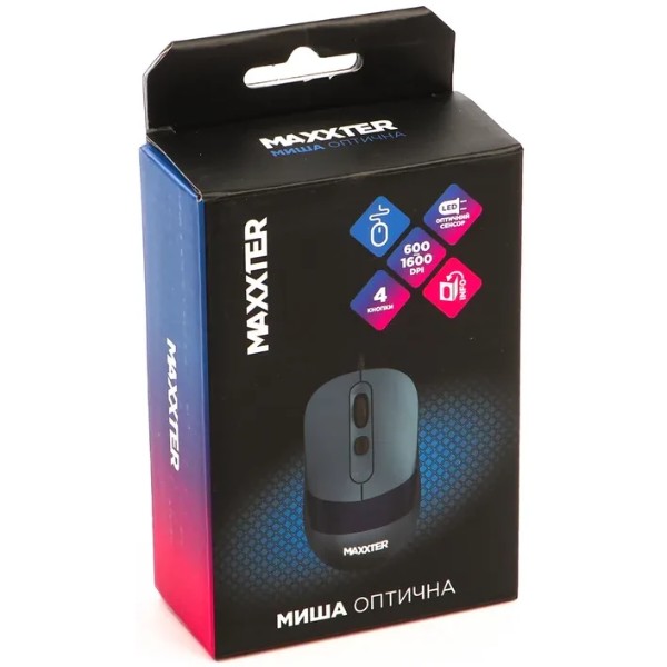 Фото - Миша дротова Maxxter Mc-4B02-Bl Blue USB