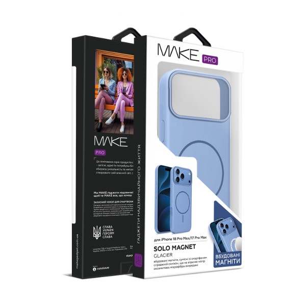 Фото - Чохол для смартфона MAKE Solo Magnet for Apple iPhone 18 Pro Max/17 Pro Max, Glacier (MCSO-AI18/AI17PMBL)