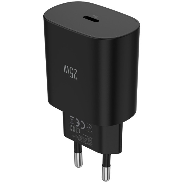 Фото - Мережевий зарядний пристрій MAKE 25W GaN PD Black (MCW-2511BK)