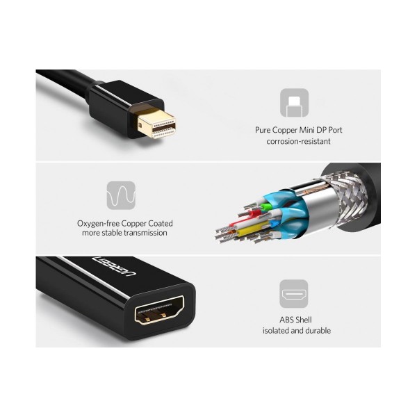 Фото - Переходник Mini Display Port-HDMI UGREEN MD112 Mini DP to HDMI Converter Black (40360)