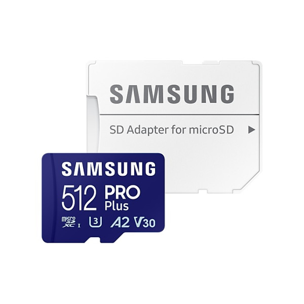 Фото - Карта пам'яті Samsung PRO Plus microSDXC 512GB UHS-I U3 V30 A2 + SD адаптер (MB-MD512SA/EU)