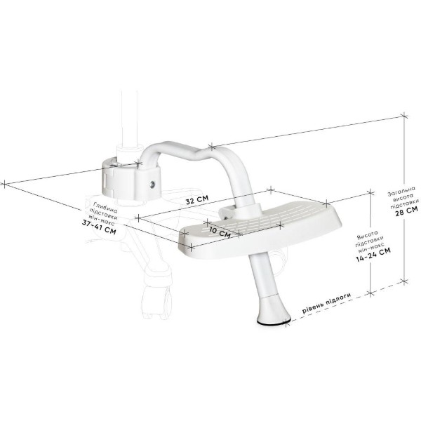 Фото - Підставка для ніг регульована Mealux BD-P4 White (BD-P4W)
