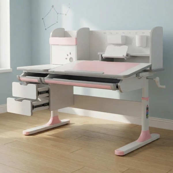 Фото - Парта школьная Mealux Hamilton Multicolor PN (BD-680 W/G MC+PN с полкой)