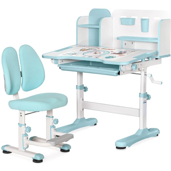 Фото - Комплект меблів шкільний Mealux Panda Blue (BD-28 BL)