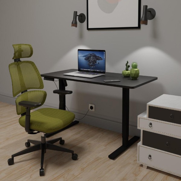Фото - Стіл з електрорегулюванням висоти Mealux PowerDesk Lite Black + Leo Air Plus Green (EVO-201 Lite B/B+Y 546 KZ)