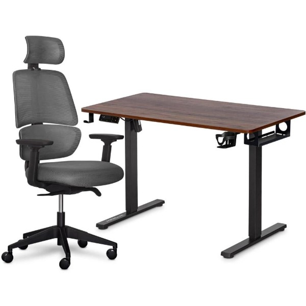 Фото - Стіл з електрорегулюванням висоти Mealux PowerDesk Lite Walnut+ Leo Air Plus Grey (EVO-201 Lite Walnut /B +Y 546 KBG) Фото - Стіл з електрорегулюванням висоти Mealux PowerDesk Lite Walnut+ Leo Air Plus Grey (EVO-201 Lite Walnut /B +Y 546 KBG)