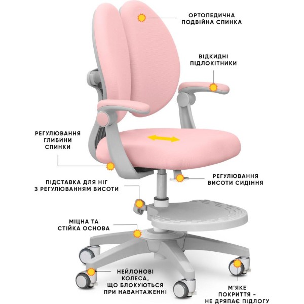 Фото - Крісло дитяче Mealux Sprint Duo Pink (Y-412 KP)