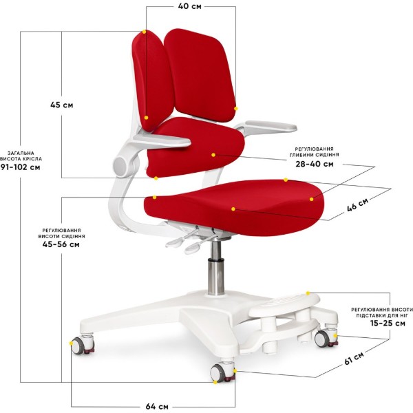 Фото - Крісло дитяче Mealux Trident Red (Y-617 KR)