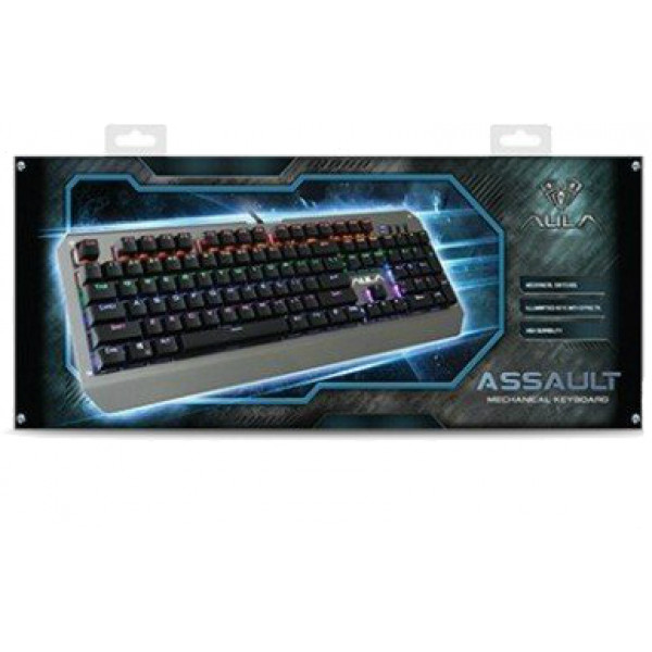 Клавиатура проводная игровая Aula Assault Mechanical KRGB BLU Metallic ...