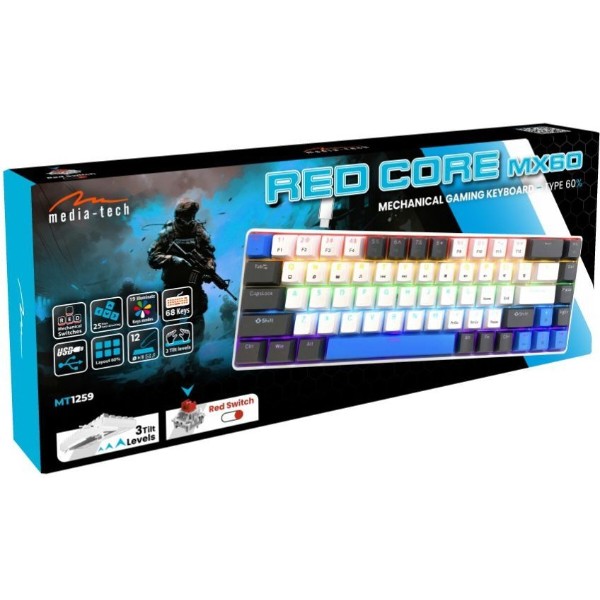 Фото - Клавиатура проводная игровая Media-Tech RED CORE MX60 (MT1259)