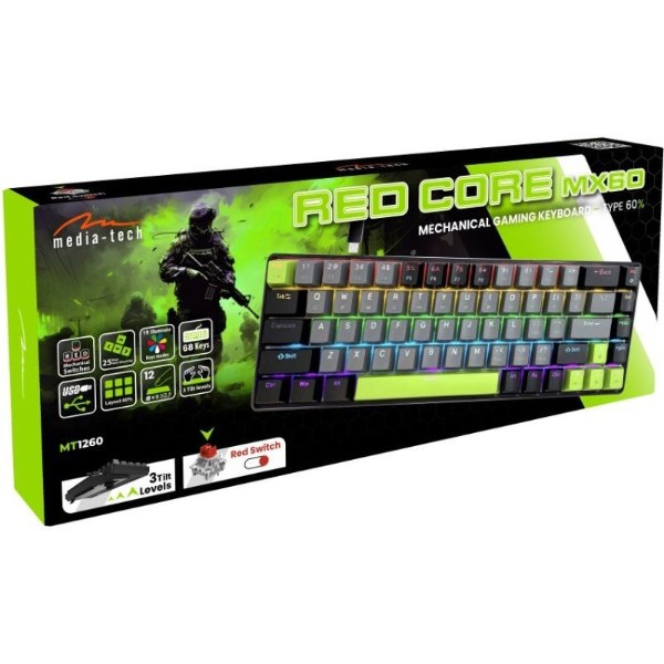 Фото - Клавиатура проводная игровая Media-Tech RED CORE MX60 (MT1260)