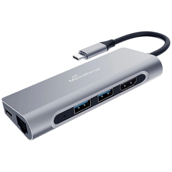 Фото - Хаб USB MediaRange 7-in-1 Multiport Hub silver (MRCS510)
