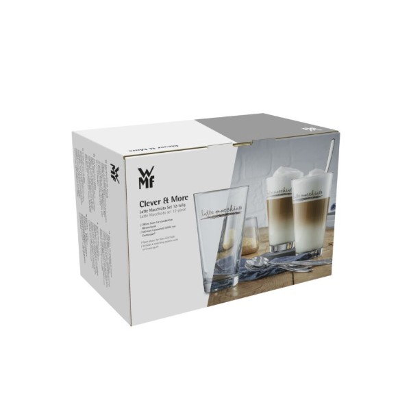 Фото - Набір склянок WMF 996269999 Clever&More Latte 6 шт 280 мл с ложками