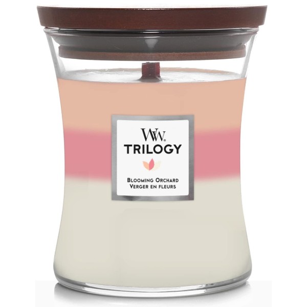Фото - Свеча стекло Woodwick Medium Trilogy Blooming Orchard (Цветущий фруктовый сад) 275г (1728626E)