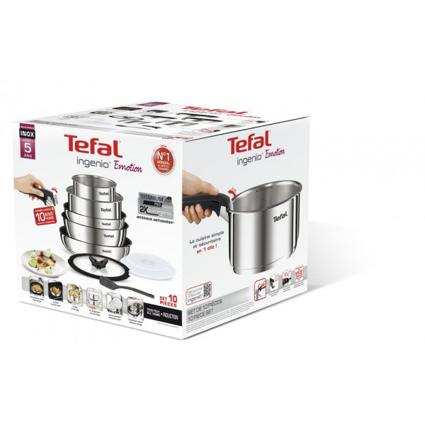 Фото - Набір посуду зі знімною ручкою Tefal L925SA14 Ingenio Emotion 10 пр.