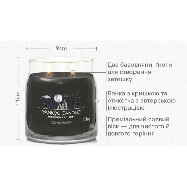 Фото - Свеча стекло Yankee Candle Medium Midsummer's Night (Летняя Ночь) 368 г (1630002E)