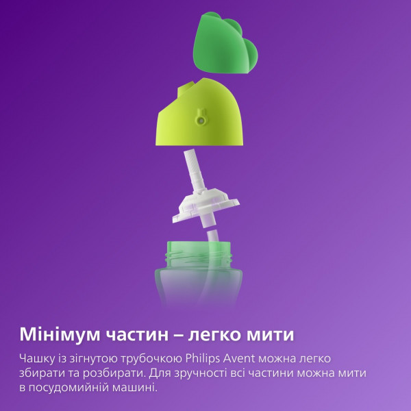 Фото - Поильник с трубочкой детский Philips 9 мес. 210 мл Сиреневый (SCF796/02)