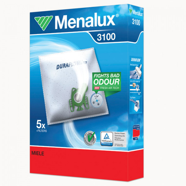 Фото - Набір мішків багаторазових для пилососа Menalux 3100
