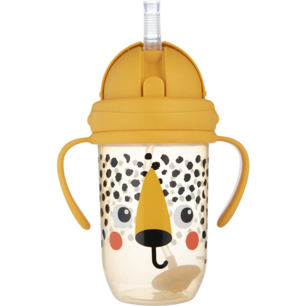 Фото - Поїльник-непроливайка дитячий Canpol babies з трубочкою і обтяжувачем270 мл BabiesBoo - гепард (56/617_ora)
