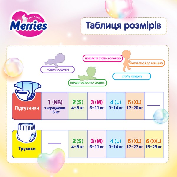 Фото - Одноразовые подгузники-трусики MERRIES Размер L (9-14 кг.), 44 шт. (438085)