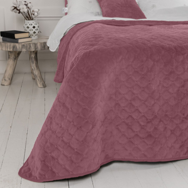 Фото - Покрывало двуспальное ТЕП Velour 180х240 см Mesa rose/Ромб круглый (4-00516_22725)