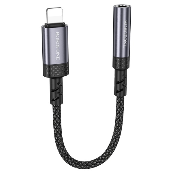 Фото - Переходник аудио BOROFONE BV24 iP to 3.5mm Metal Grey (6941991120398)