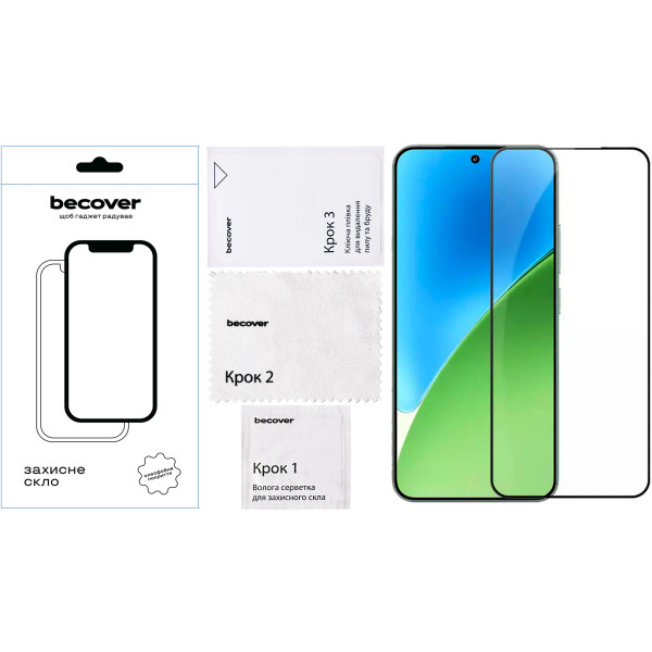 Фото - Защитное стекло для смартфона BeCover for Xiaomi Redmi Note 15 Pro 5G Black (714891)