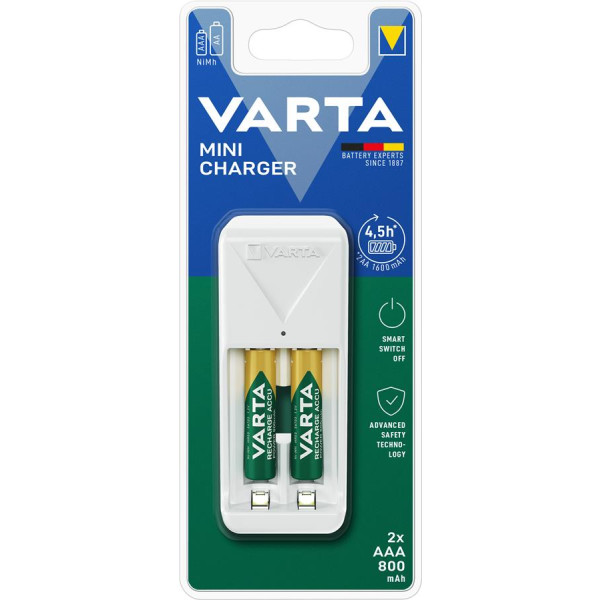 Фото - З/пристрій для акумуляторів AA/AAA Varta Mini Charger 2хNI MH (57656201421)