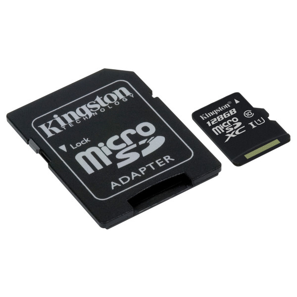 Фото - Карта памяти Kingston microSDXC 128GB C10 UHS-I + SD адаптер (SDCS/128GB)