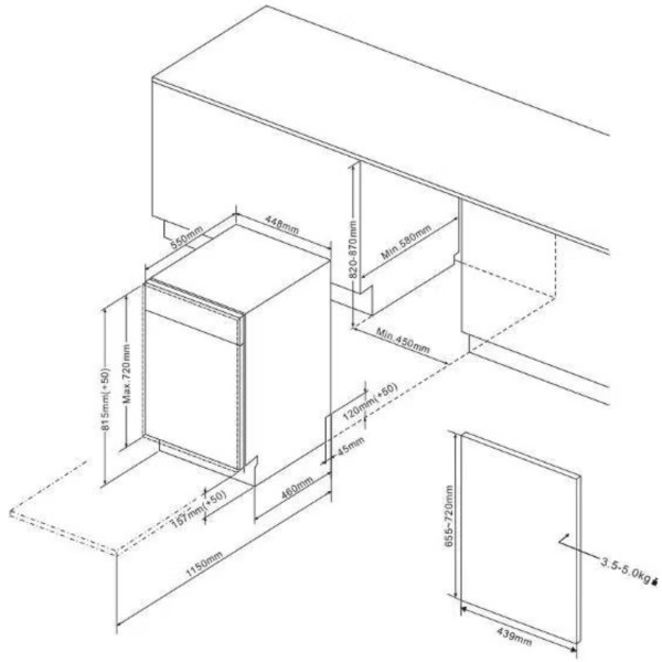 Фото - Посудомийна машина вбудована Midea MID45S160i
