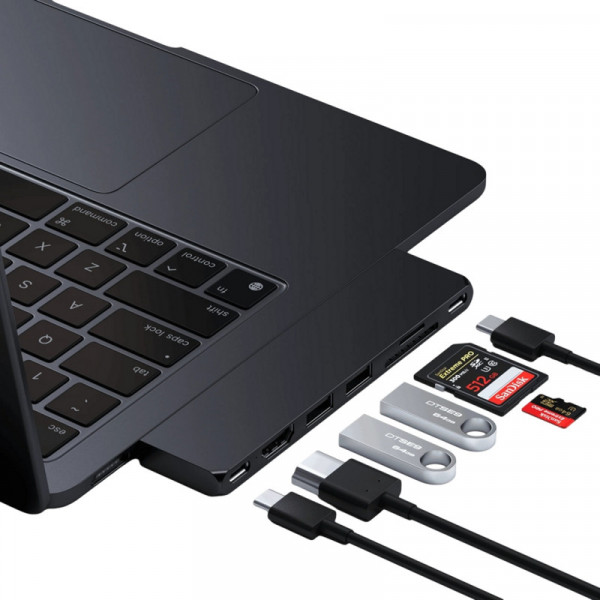 Фото - Хаб USB Satechi Aluminum USB-C Pro Hub Slim Adapter Midnight (ST-HUCPHSD)