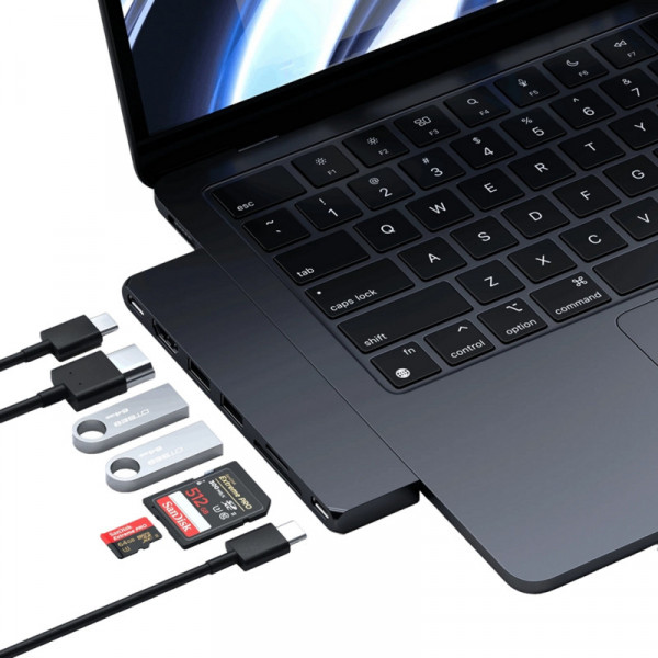 Фото - Хаб USB Satechi Aluminum USB-C Pro Hub Slim Adapter Midnight (ST-HUCPHSD)