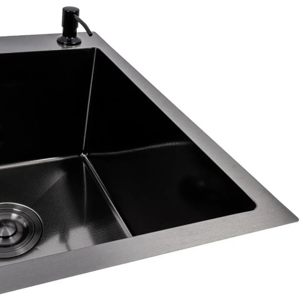 Фото - Мийка кухонна VALESO CM 65х50 R PVD Black Handmade DECOR 3.0/1.0