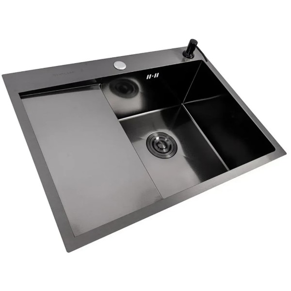 Фото - Мийка кухонна VALESO CM 65х50 R PVD Black Handmade DECOR 3.0/1.0