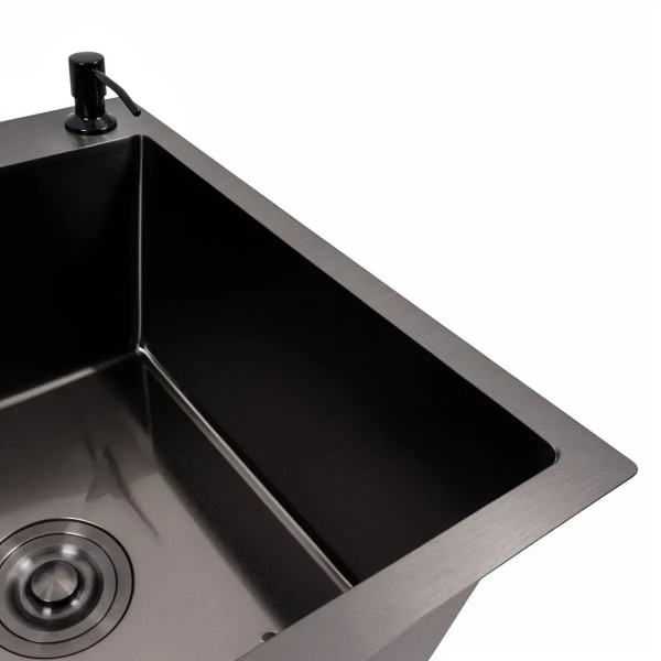 Фото - Мойка кухонная VALESO CM 78х50 R PVD Black Handmade (3.0/1.0)