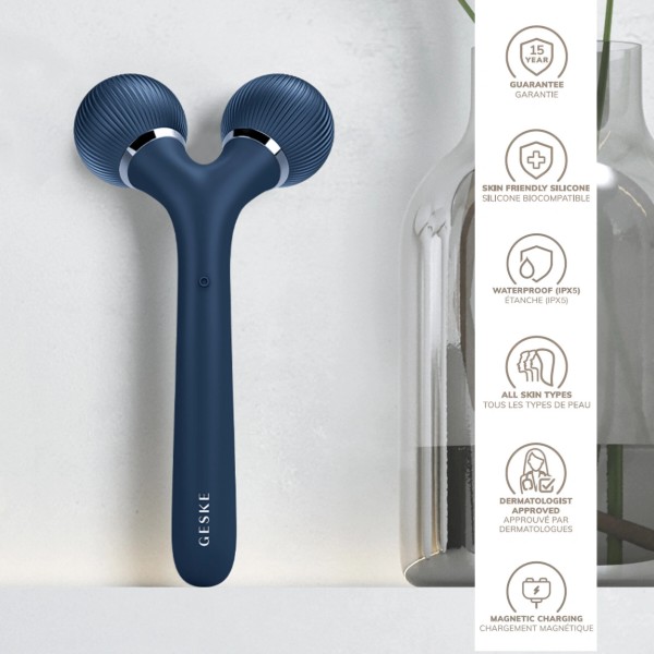 Фото - Мікрострумова ручка для підтяжки обличчя GESKE Sonic Facial & Body Roller 4 в 1 темно-синій (GK000041MN01)