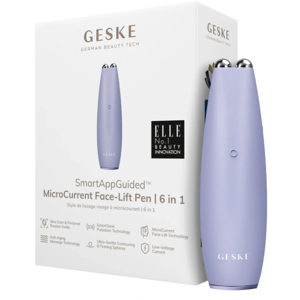 Фото - Мікрострумова ручка для підтяжки обличчя GESKE MicroCurrent Face-Lift Pen 6 в 1 фіолетовий (GK000013PL01)