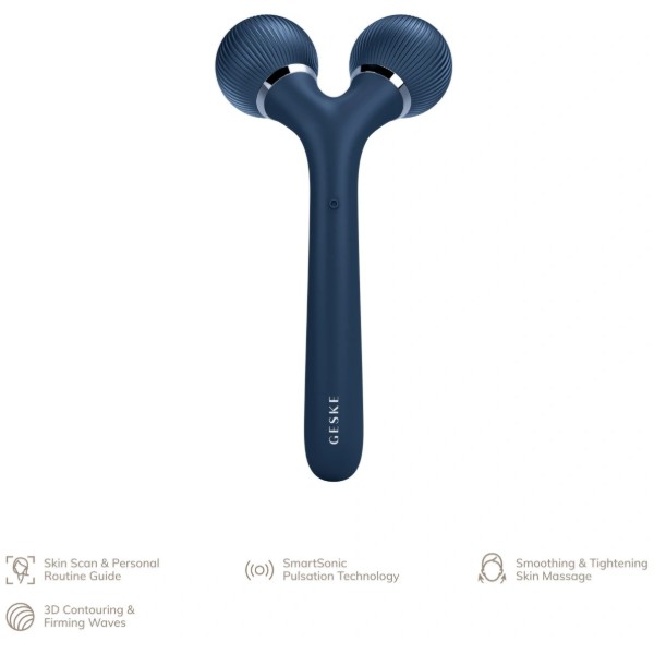 Фото - Мікрострумова ручка для підтяжки обличчя GESKE Sonic Facial & Body Roller 4 в 1 темно-синій (GK000041MN01)